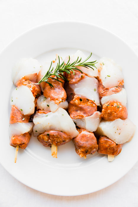 4 x Monkfish & Chorizo Skewers