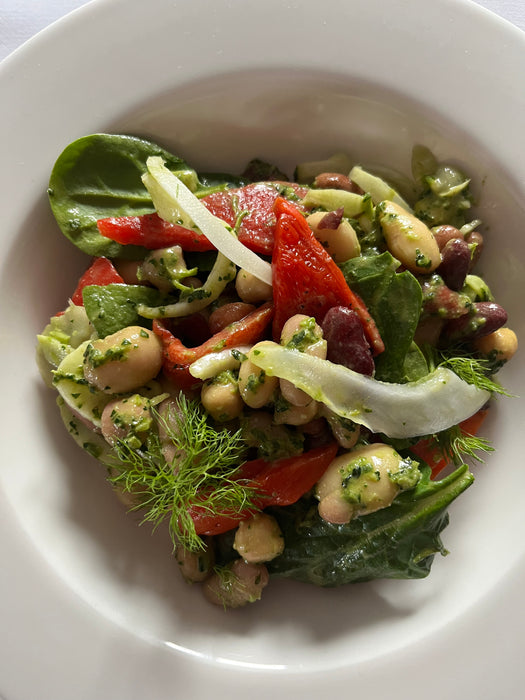 White Bean, Roast Pepper, Fennel & Dill Salad